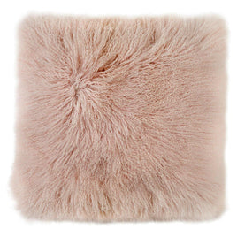 Mongolian Sheepskin Cushion - 40cm - Blush Pink