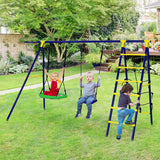 5-in-1 Outdoor Kids Swing Set with Metal Frame