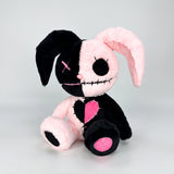 Goth Voodoo Pink and Black Bunny Plush