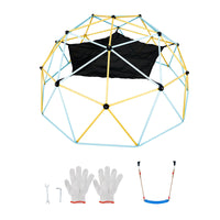 3m Geometric Dome Climber with Hammock and Swing, for Kids 3 to 10 Years Old