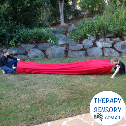 3 metre Lycra tunnel from TherapySensory.com.au displays a lycra tunnel that people can crawl through