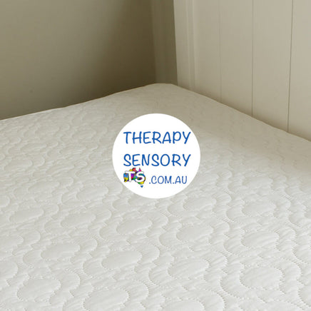 Waterproof mattress protector from TherapySensory.com.au displayed in white.