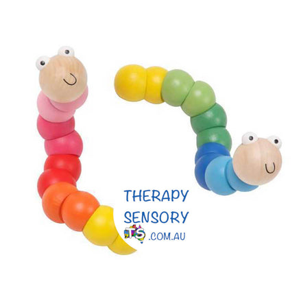 Wiggle Worm from TherapySensory.com.au displays two wiggle worms, one in cool blue colours and one in warm pink colours.