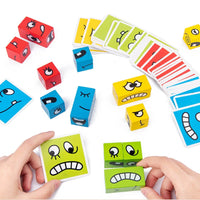 Expressions Matching Block Wooden Puzzles