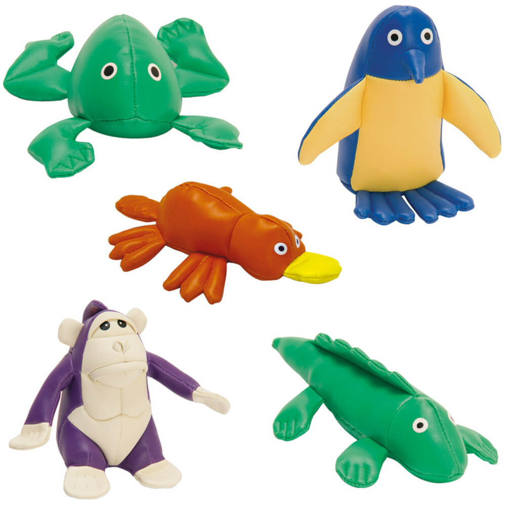 Animal Bean Bag set from TherapySensory.com.au containing 5 different bean bags shaped like animals.