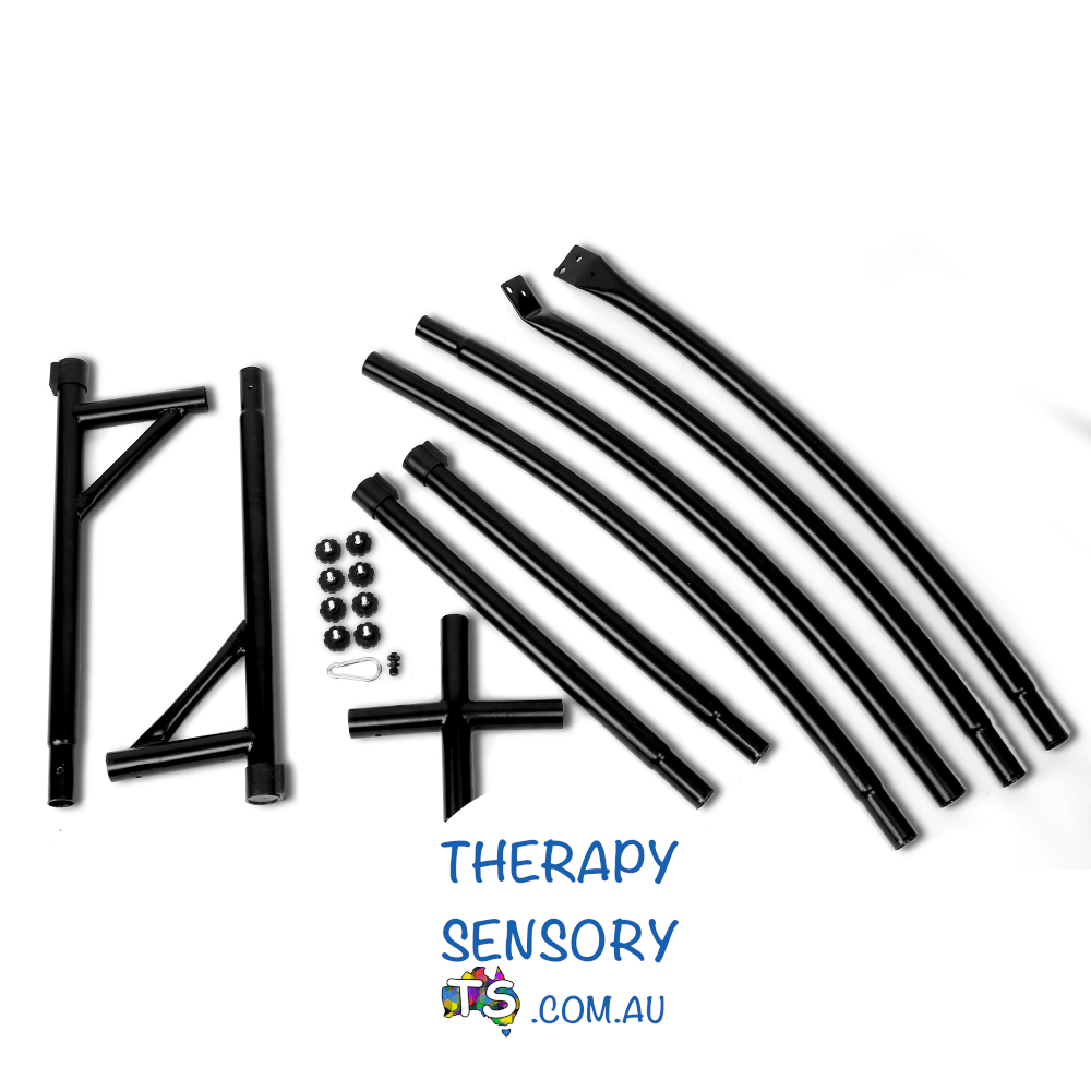 X chair stand from TherapySensory.com.au shows the pieces of the stand.