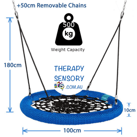Heavy Duty Commercial 100cm Blue Rope Nest Swing from TherapySensory.com.au