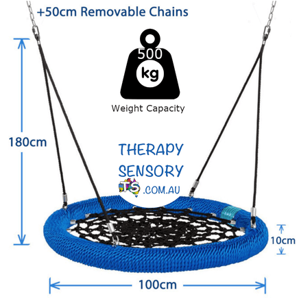 Heavy Duty Commercial 100cm Blue Rope Nest Swing from TherapySensory.com.au