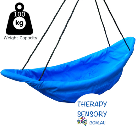 Blue canoe nest swing 150cm from TherapySensory.com.au
