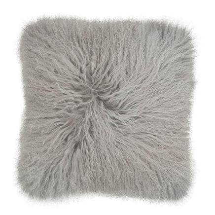 Mongolian Sheepskin Cushion - Grey