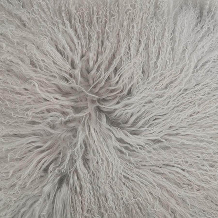 Mongolian Sheepskin Cushion - Grey