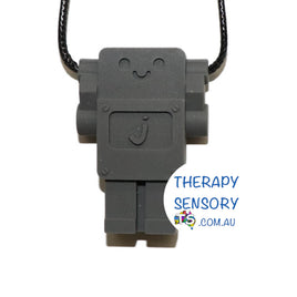 Robot pendant from TherapySensory.com.au displays a steel grey robot pendant