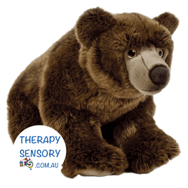 Weighted Brown Bear from TherapySensory.com.au displays the bear sitting