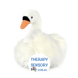 Swan plush toy from TherapySensory.com.au displays a white swan.
