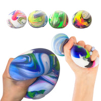 Jumbo and Medium Morphing Ball from TherapySensory.com.au being squeezed by hands.