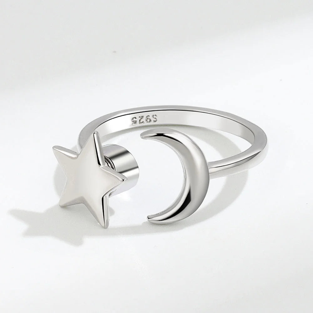 Silver Moon Star Fidget Ring| Therapy Sensory Shop