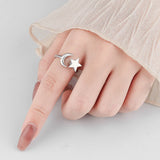 Silver Moon Star Fidget Ring