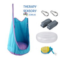 Pod swing chair from TherapySensory.com.au shown in blue