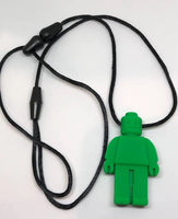 Robot chewy necklace, Blue or Green